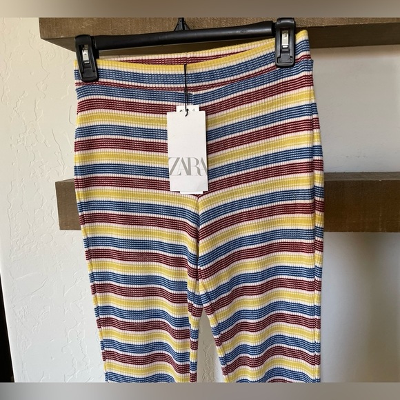 Zara| Beachy Knit Flare Pants in Neutral Stripes, Size Small, NWT•••Boho - Picture 3 of 14